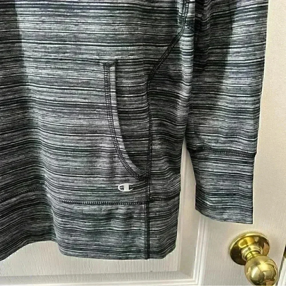 Champion Active Gym Hoodie Pullover Workout Top Athletic Black Grey SpaceDye XS - Picture 9 of 16